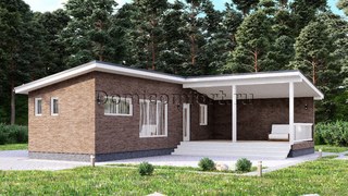 Баня из пеноблоков 11 на 4 с верандой